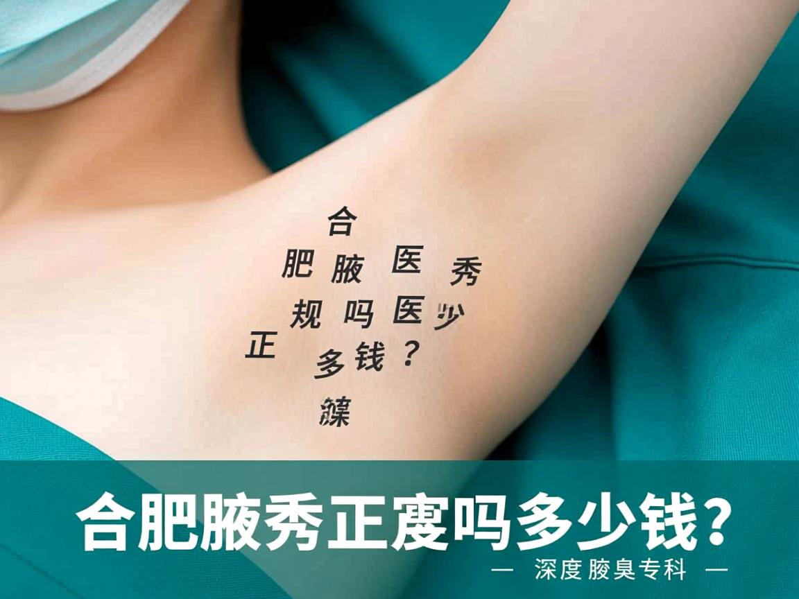 合肥腋秀医院正规吗多少钱？深度解析合肥腋秀腋臭专科