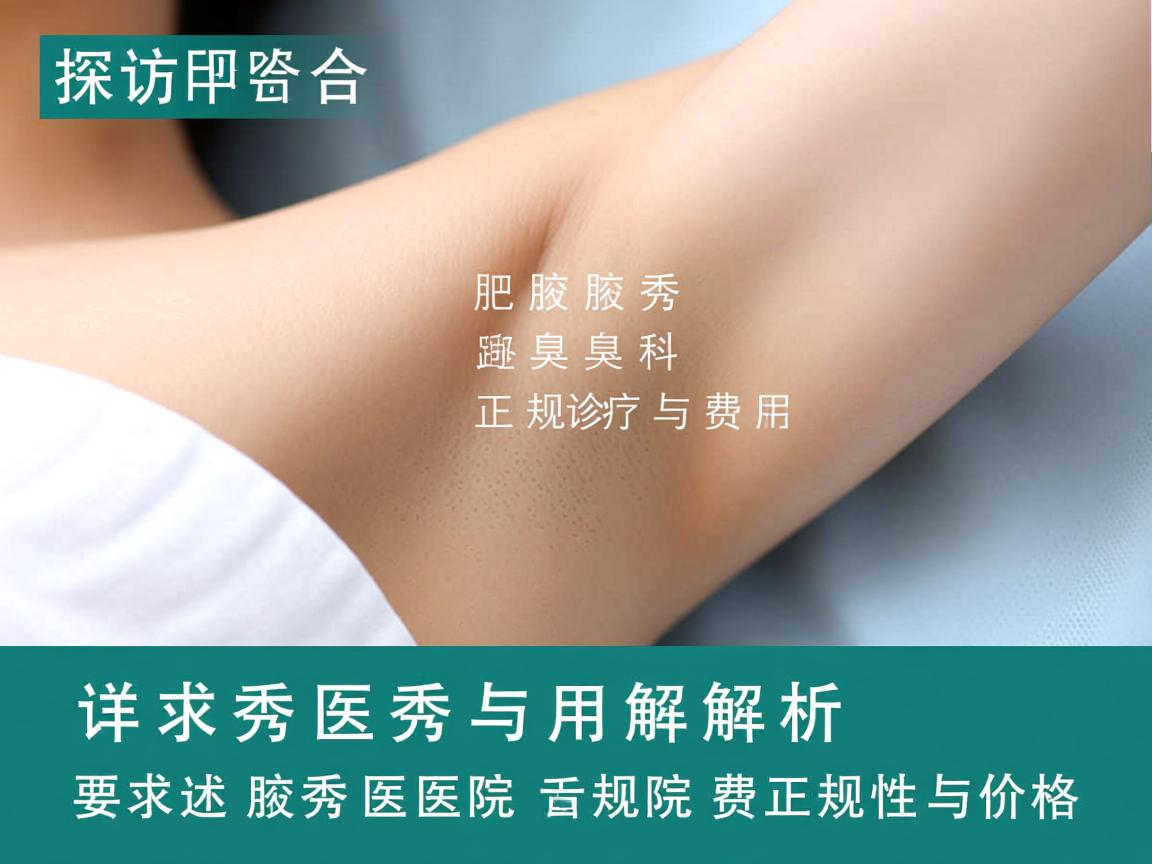 探访合肥腋秀腋臭专科，正规诊疗与费用解析，详述腋秀医院正规性与价格