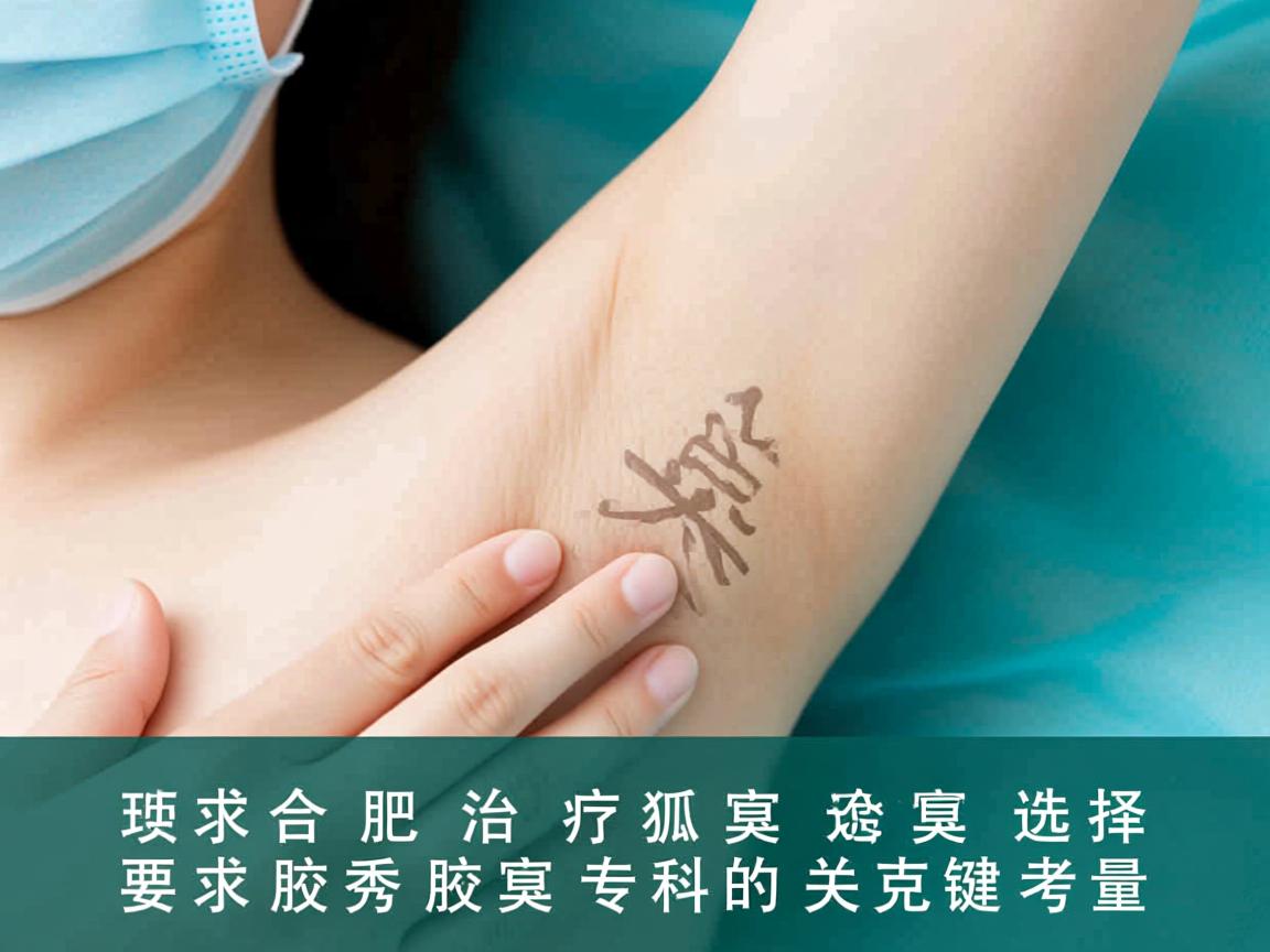 在合肥治疗狐臭，选择合肥腋秀腋臭专科的关键考量