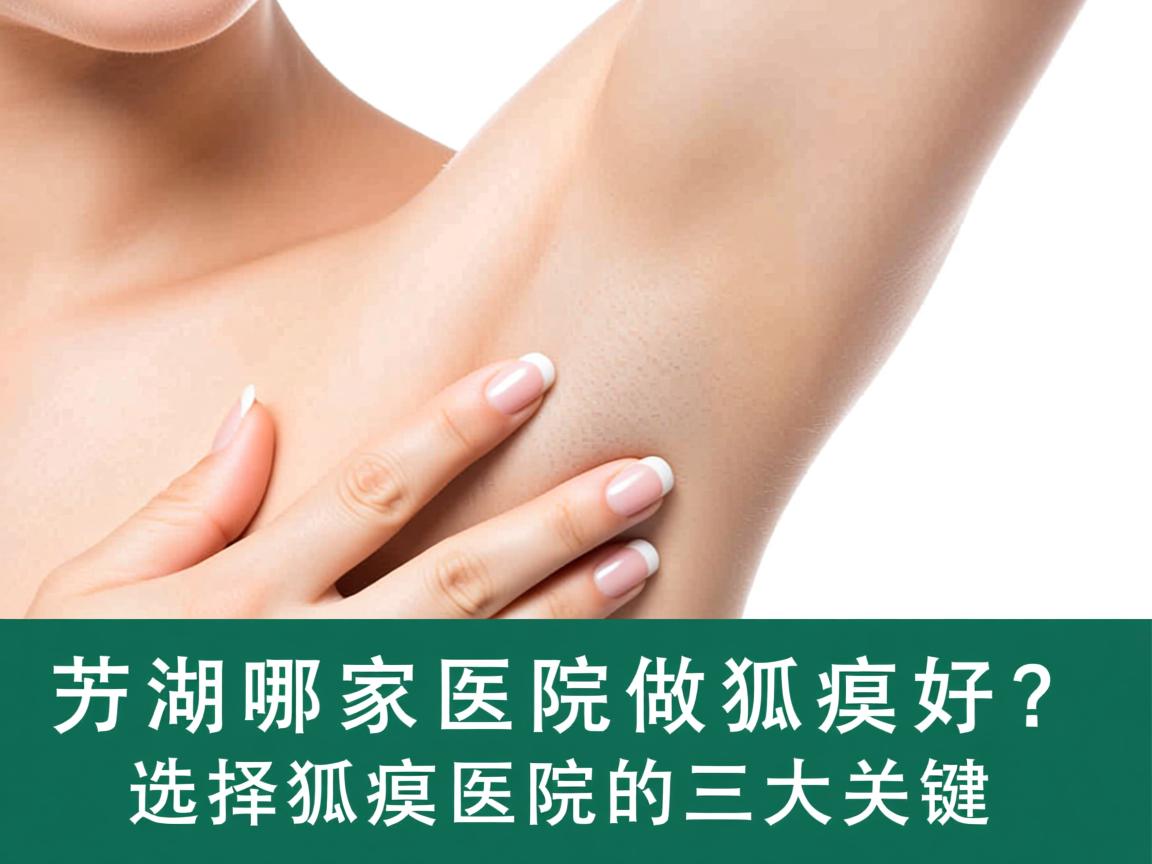 芜湖哪家医院做狐臭好？选择狐臭医院的三大关键