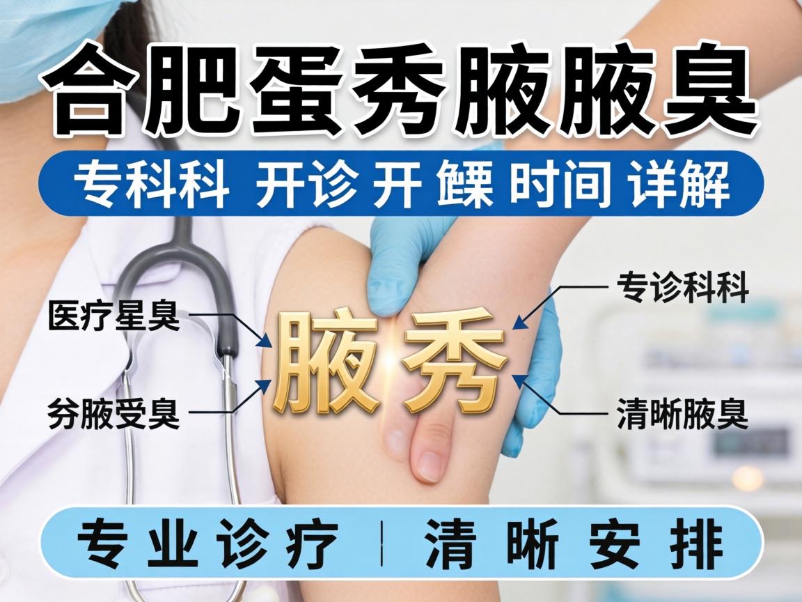 合肥腋秀腋臭专科开诊时间详解，专业诊疗，清晰安排