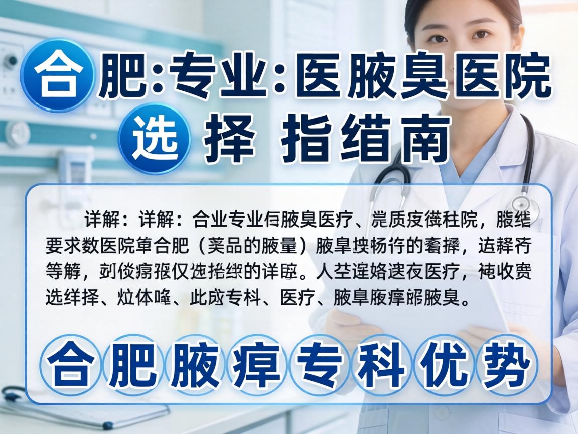 合肥专业医腋臭医院选择指南，详解合肥腋臭专科优势