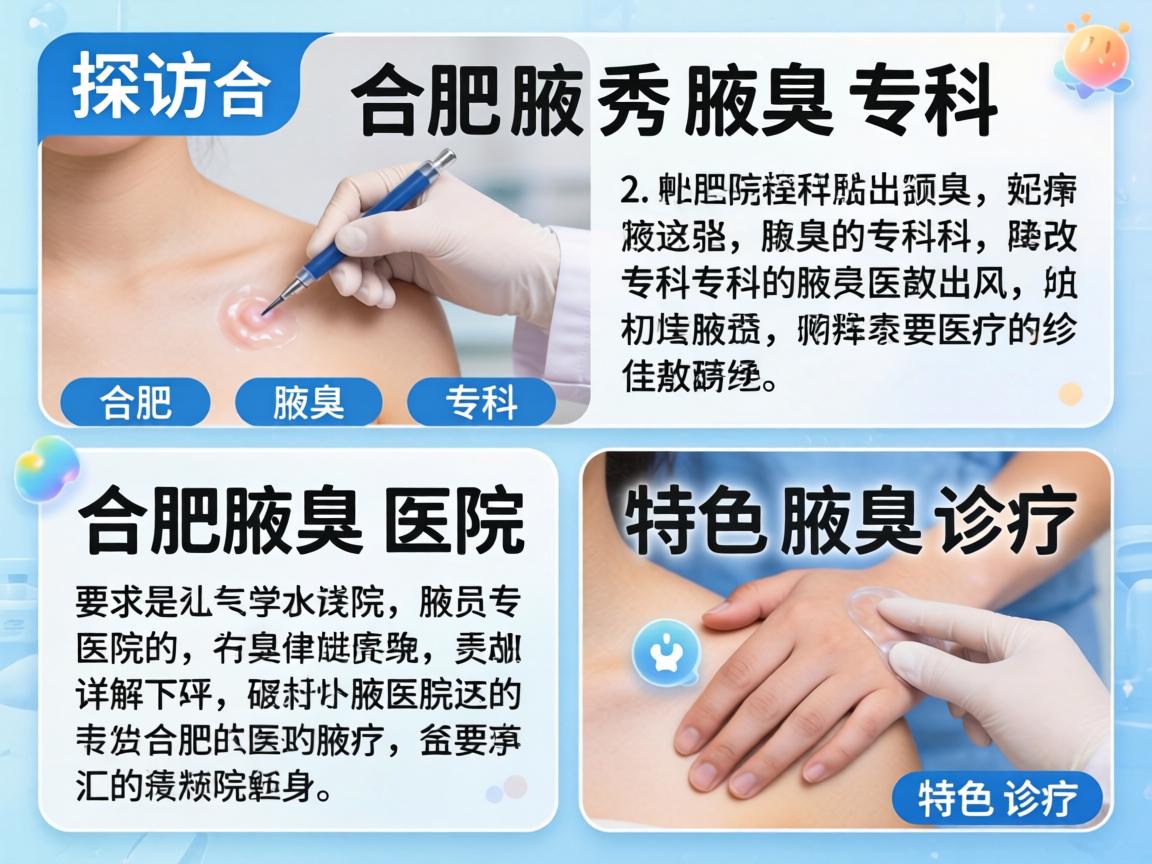 探访合肥腋秀腋臭专科，详解合肥腋臭医院的特色诊疗