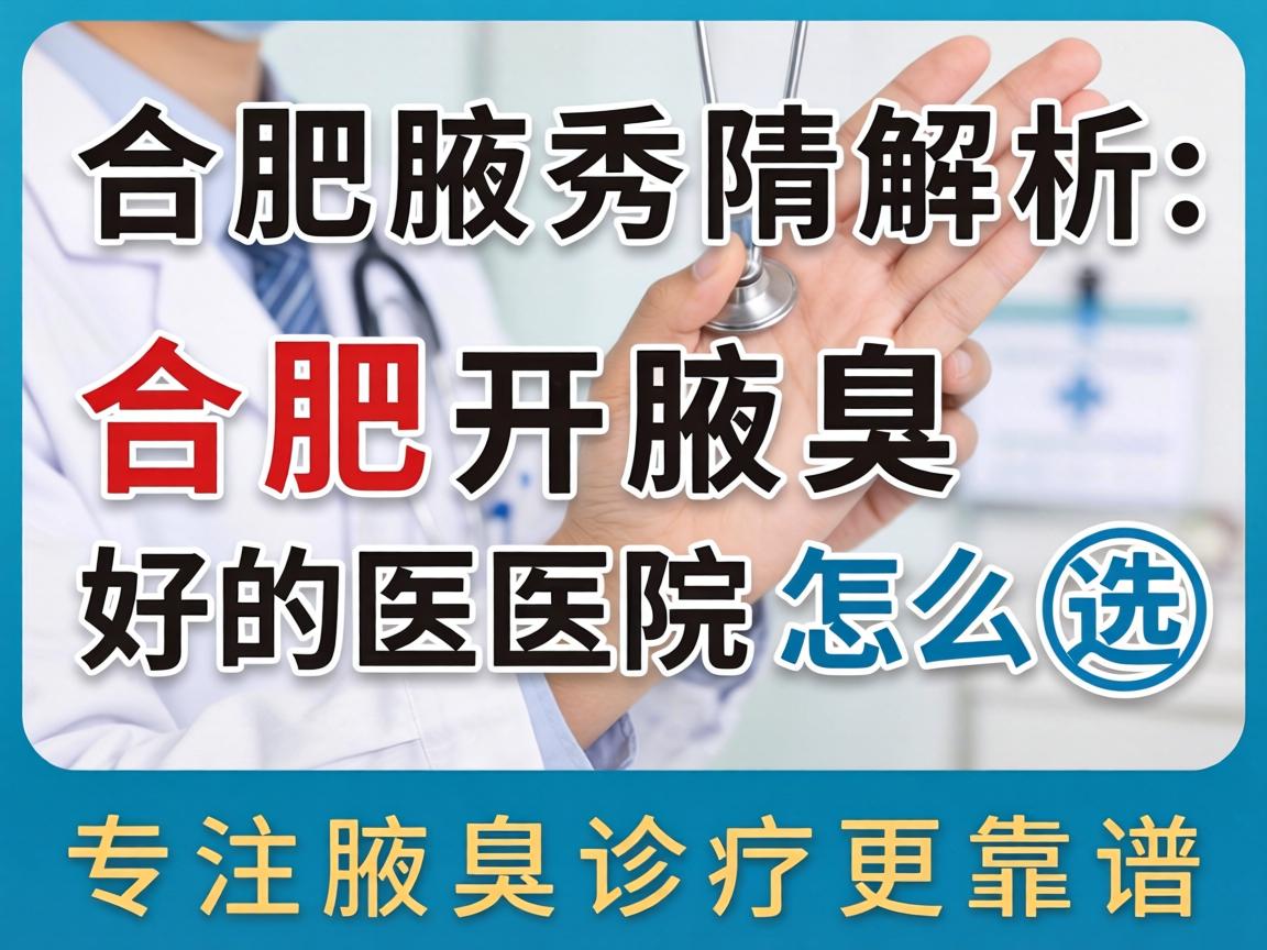 合肥腋秀解析，合肥开腋臭好的医院怎么选，专注腋臭诊疗更靠谱