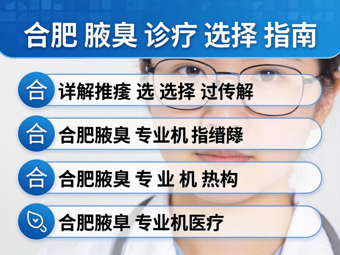 合肥腋臭诊疗选择指南，详解合肥腋臭专业机构