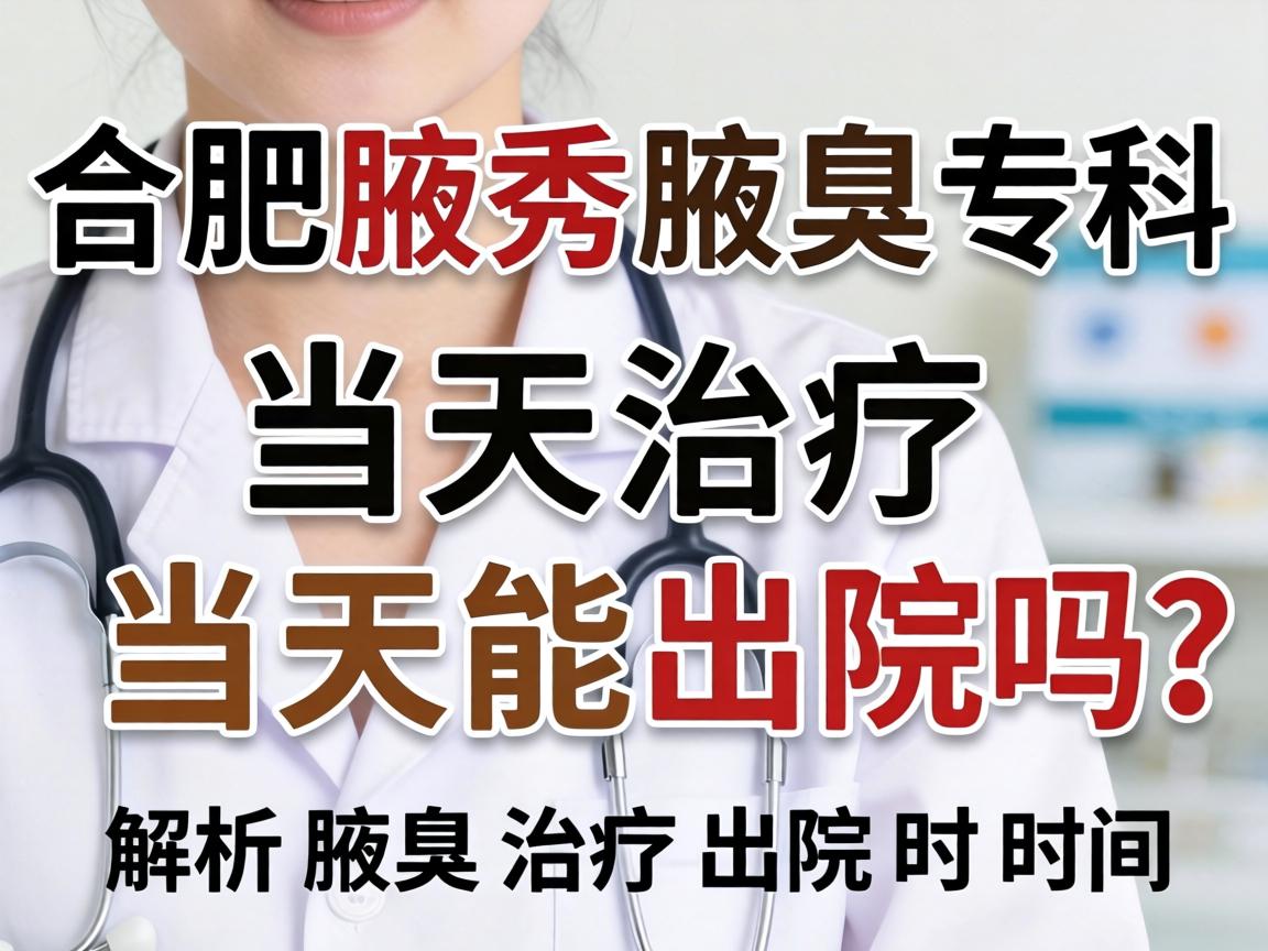 合肥腋秀腋臭专科，当天治疗当天能出院吗？解析腋臭治疗出院时间