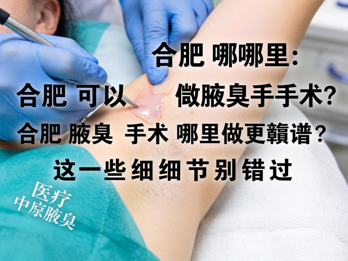 合肥哪里可以做腋臭手术？合肥腋臭手术哪里做更靠谱？这些细节别错过