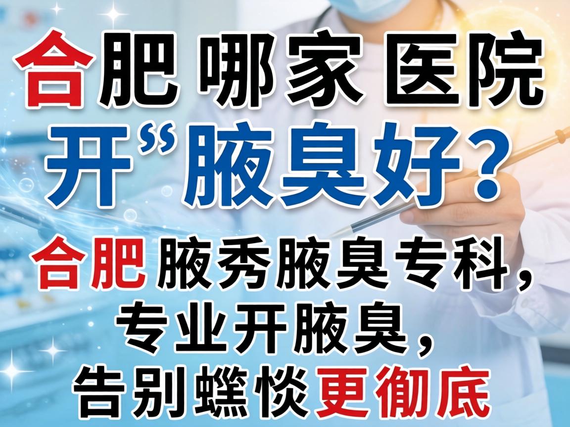 合肥哪家医院开腋臭好？合肥腋秀腋臭专科，专业开腋臭，告别尴尬更彻底