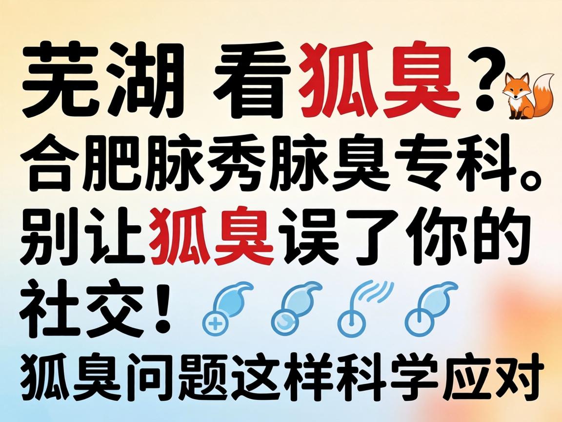 芜湖看狐臭？合肥腋秀腋臭专科，别让狐臭误了你的社交！狐臭问题这样科学应对